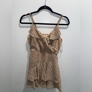 Polka dot romper with thin straps